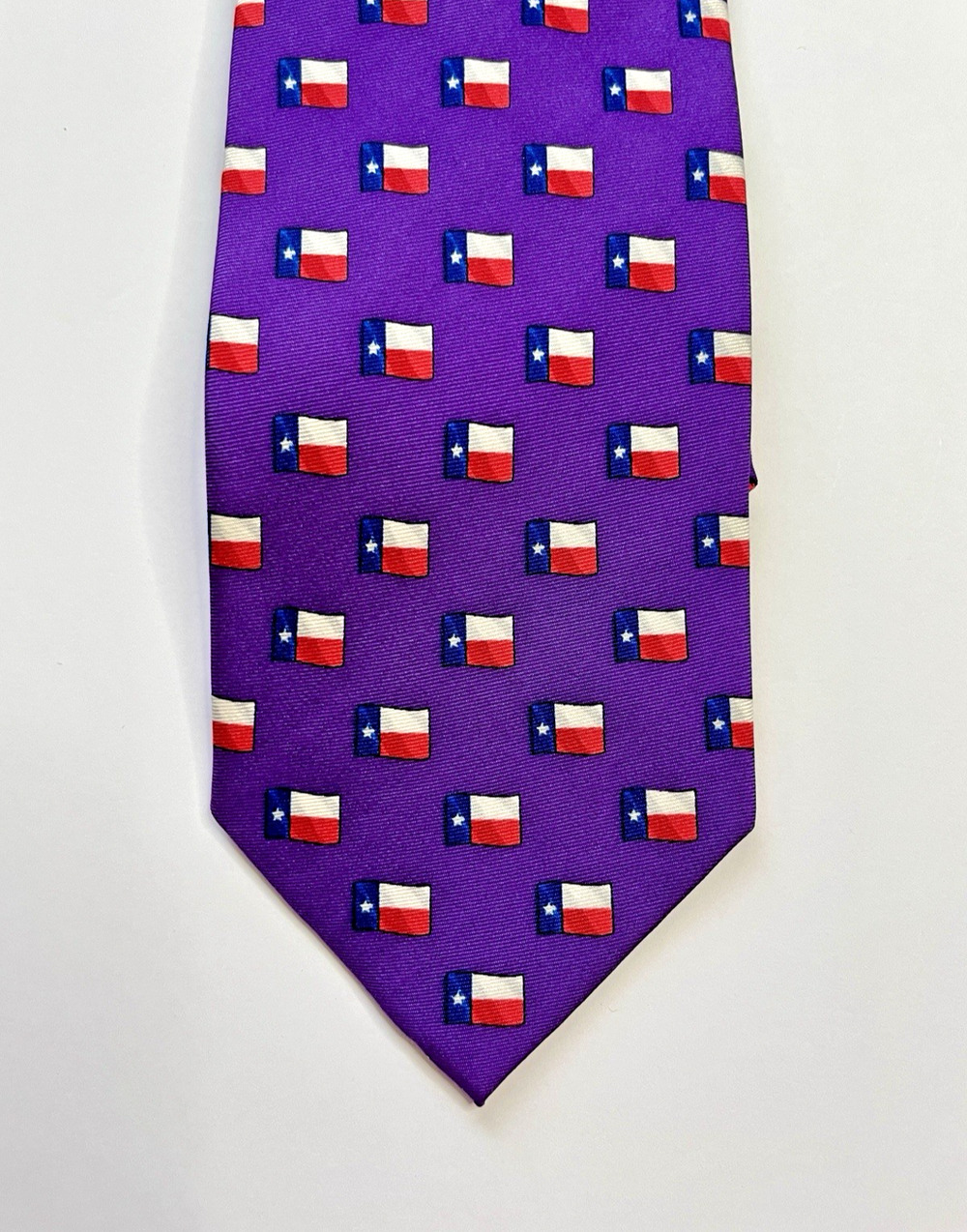 Volunteer Traditions Men's Neck Tie 100% Silk Texas Flag Purple Print (60")
